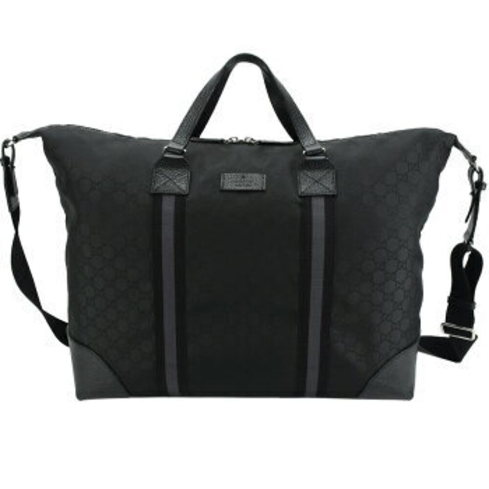 Gucci Boston bag GG nylon leather black shoulder bags travel - Picture 3 of 6